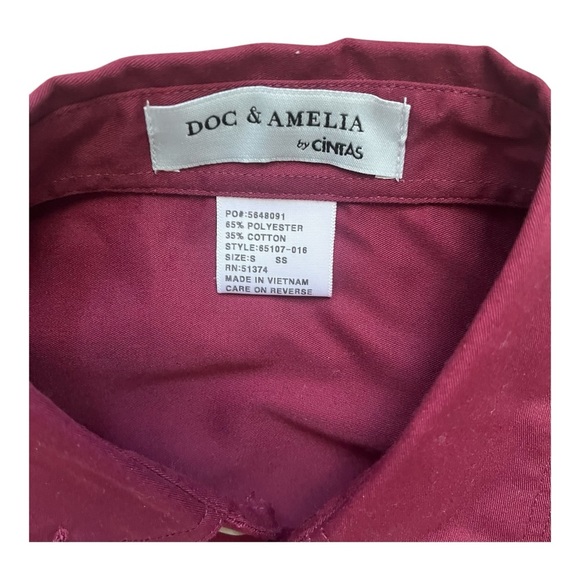 DOC& Amelia Maroon formal button down shirt NWOT Men’s S - Picture 16 of 16